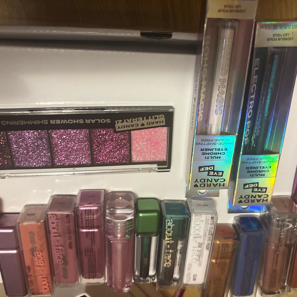 Hard Candy Glitter Eyeshadow Palette - Pink and Purple white Blue Green etc